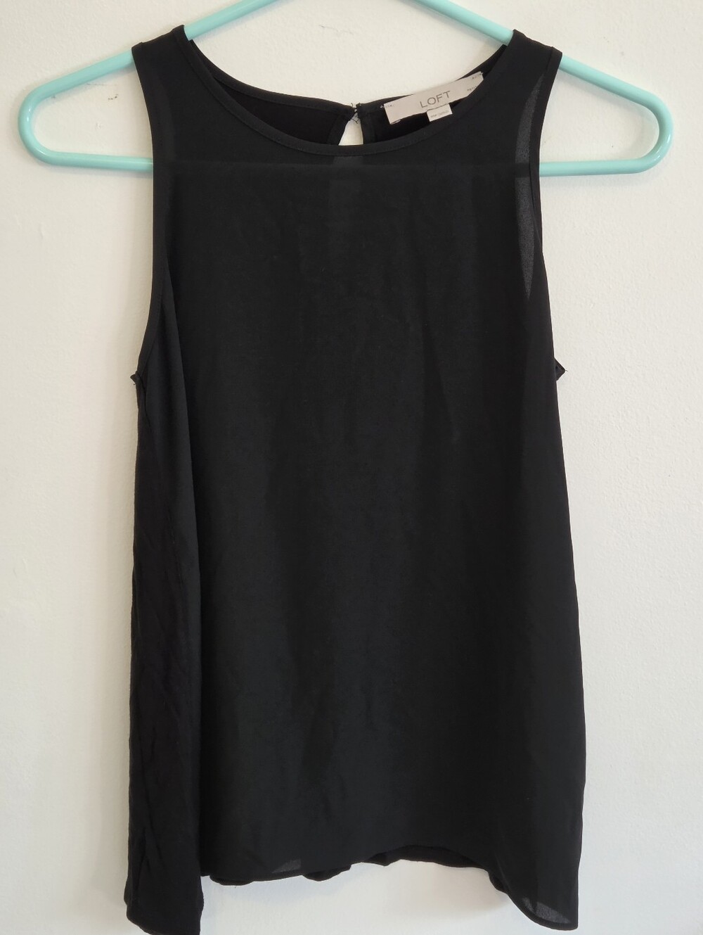 LOFT Black Sleeveless Chiffon Shell Top